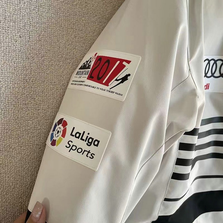 Veste Audi Femme Capuche Coupe-vent 2023 La Liga Sport Blanc